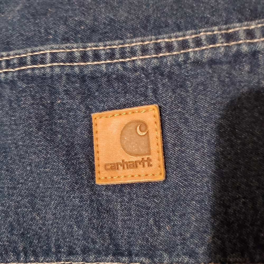 Vtg Carhartt Carpenter Jeans 32x32 B13 DST Loose-Fit Washed Darkstone Denim - Picture 8 of 8